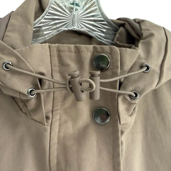 Coldwater Creek Hooded Raincoat Trench Coat Women’s L (14–16) Beige Tan Lined - Picture 4 of 16